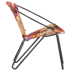 Comfortable Multicolours Chindi Fabric Circle Chair | Handwoven & Ergonomic Design