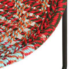 Comfortable Multicolours Chindi Fabric Circle Chair | Handwoven & Ergonomic Design