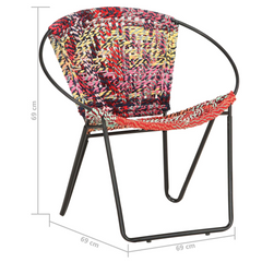 Comfortable Multicolours Chindi Fabric Circle Chair | Handwoven & Ergonomic Design