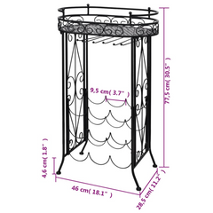 Elegant Metal Wine Rack with Glass Holder for 9 Bottles - Sturdy & Stylish Storage Solution