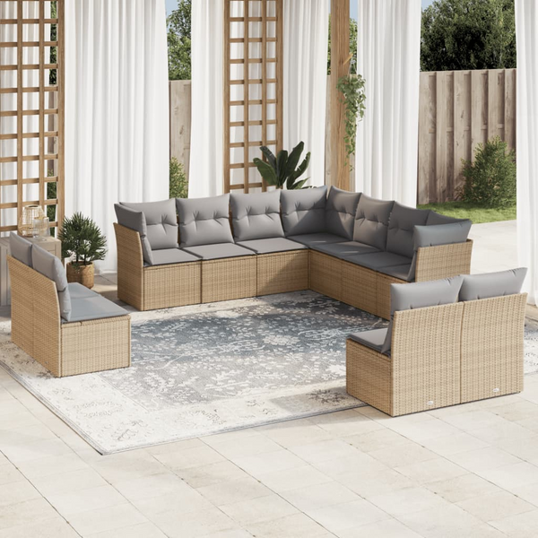 11 Piece Garden Sofa Set with Cushions