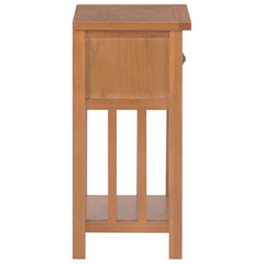 Solid Oak Wood Magazine Table with Drawer - 35x27x55 cm - Compact & Stylish