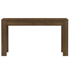 Elegant Brown Oak Dining Table 140x74.5x76 cm - Engineered Wood, Sturdy & Stylish