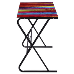 Rainbow Pattern Glass Desk - Contemporary and Stylish Design