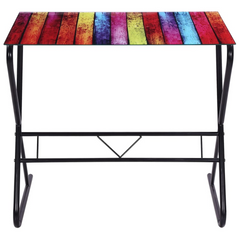 Rainbow Pattern Glass Desk - Contemporary and Stylish Design