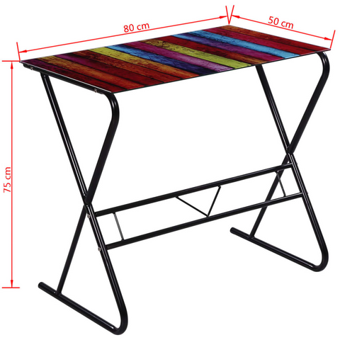 Rainbow Pattern Glass Desk - Contemporary and Stylish Design