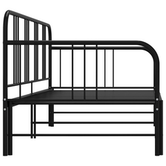 Versatile Pull-out Sofa Bed Frame without Mattress - Black Metal, 90x200 cm