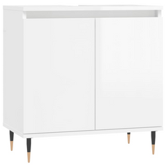 Bathroom Cabinet High Gloss White 58x33x60 cm Engineered Wood