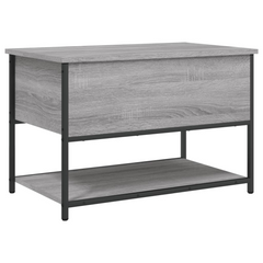 Grey Sonoma Storage Bench - 70x42.5x47 cm - Engineered Wood & Metal Frame - Multi-functional Hallway & Living Room Furniture