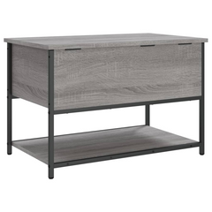 Grey Sonoma Storage Bench - 70x42.5x47 cm - Engineered Wood & Metal Frame - Multi-functional Hallway & Living Room Furniture