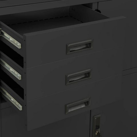 Office Cabinet Anthracite Steel 90x40x180 cm - Durable Storage Solution for Organized Workspace