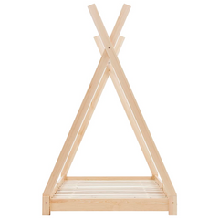 Kids Bed Frame Solid Pine Wood 90x200 cm - Fun Tipi Style for Cozy Bedrooms