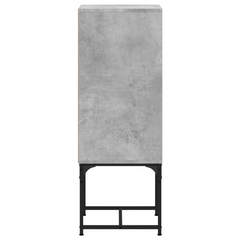 Side Cabinet with Glass Doors Concrete Grey 35x37x100 cm