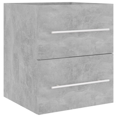 Modern Sink Cabinet with Built-in Basin, Concrete Grey, Engineered Wood - Stylish Bathroom Storage Solution