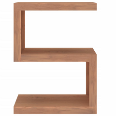 Solid Teak Wood Side Table – 45x30x60 cm, S-Shaped Design, Versatile Home Decor