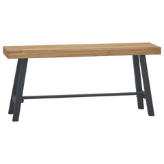 Solid Teak Wood Bench - 110 cm | Sturdy and Weather-Resistant with Vintage Charm