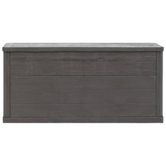 280 L Brown Garden Storage Box - Weather-Resistant, Durable Plastic with Wood Texture, Lockable & Multi-Purpose