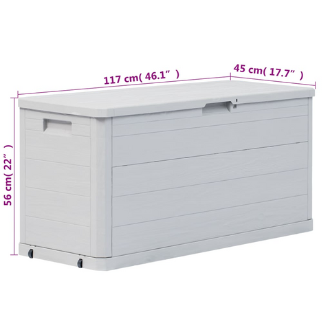 280 L Garden Storage Box - Light Grey | Weather-Resistant, Versatile Outdoor and Indoor Storage Solution