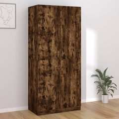 Smoked Oak Wardrobe 90x50x200 cm | Engineered Wood | Spacious & Stylish Storage Solution