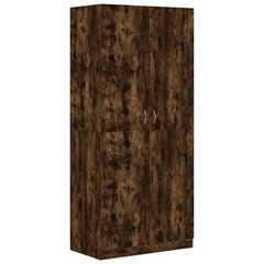 Smoked Oak Wardrobe 90x50x200 cm | Engineered Wood | Spacious & Stylish Storage Solution