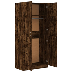 Smoked Oak Wardrobe 90x50x200 cm | Engineered Wood | Spacious & Stylish Storage Solution