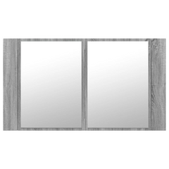 LED Bathroom Mirror Cabinet Grey Sonoma 80x12x45 cm Acrylic