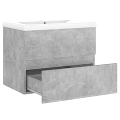 Sink Cabinet with Built-in Basin Concrete Grey – Modern Engineered Wood Bathroom Storage Solution