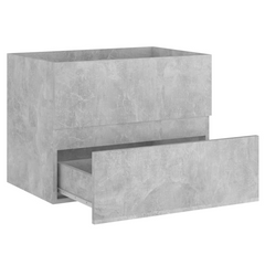 Sink Cabinet with Built-in Basin Concrete Grey – Modern Engineered Wood Bathroom Storage Solution