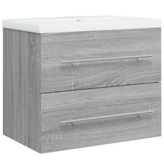 Grey Sonoma Sink Cabinet with Built-in Basin | Stylish & Durable Engineered Wood