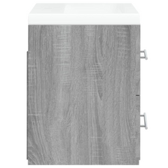 Grey Sonoma Sink Cabinet with Built-in Basin | Stylish & Durable Engineered Wood