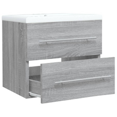 Grey Sonoma Sink Cabinet with Built-in Basin | Stylish & Durable Engineered Wood