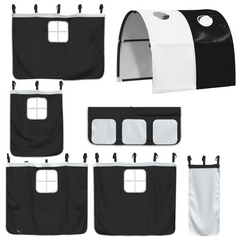 Kids' Loft Bed with Tunnel - White & Black - 90x200cm - Fun & Functional Design