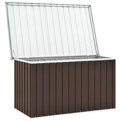 Brown Garden Storage Box 149x99x93 cm - Spacious Outdoor Chest for Cushions, Tools, and More