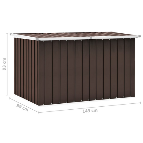 Brown Garden Storage Box 149x99x93 cm - Spacious Outdoor Chest for Cushions, Tools, and More