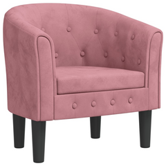 Luxurious Pink Velvet Tub Chair - Modern & Comfortable Accent Chair