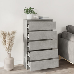 Drawer Cabinet Concrete Grey 60x36x103 cm Engineered Wood