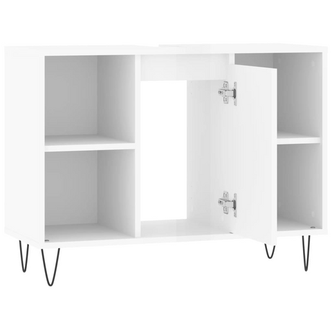 Bathroom Cabinet High Gloss White 80x33x60 cm Engineered Wood