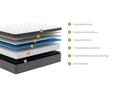 Studio Plush Euro Comfort Mattress - High-Density Plush Foam & Encased CoilsStudio Plush Euro Comfort Mattress Details