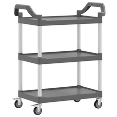 3-Tier Trolley Grey 81x41x92 cm Aluminium - Versatile & Durable Utility Cart