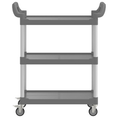 3-Tier Trolley Grey 81x41x92 cm Aluminium - Versatile & Durable Utility Cart