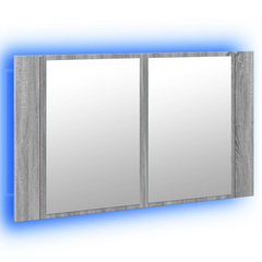 LED Bathroom Mirror Cabinet Grey Sonoma 80x12x45 cm Acrylic