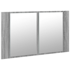 LED Bathroom Mirror Cabinet Grey Sonoma 80x12x45 cm Acrylic