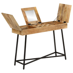 Solid Mango Wood Dressing Table - 105x35x75 cm, Iron Legs, Elegant & Durable Design