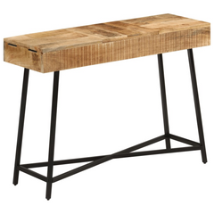 Solid Mango Wood Dressing Table - 105x35x75 cm, Iron Legs, Elegant & Durable Design