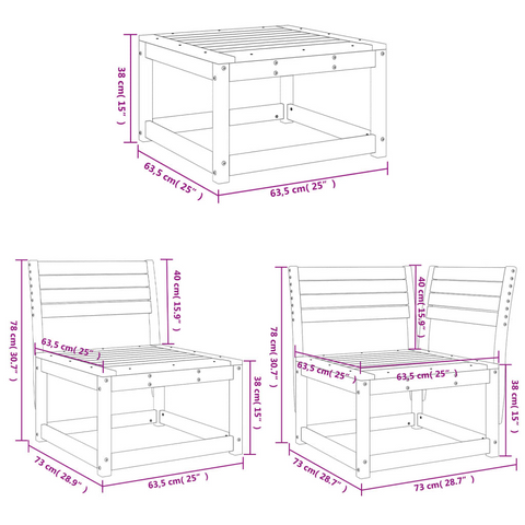 Elegant 5 Piece Garden Sofa Set in Solid Douglas Wood - Durable & Comfortable Outdoor Seating