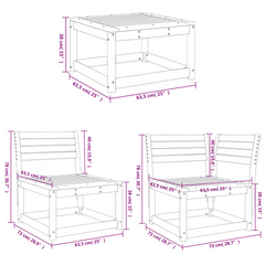 Elegant 5 Piece Garden Sofa Set in Solid Douglas Wood - Durable & Comfortable Outdoor Seating