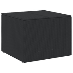 291L Black Poly Rattan Garden Storage Box - Weather-Resistant, Durable Outdoor Patio Solution