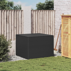 291L Black Poly Rattan Garden Storage Box - Weather-Resistant, Durable Outdoor Patio Solution