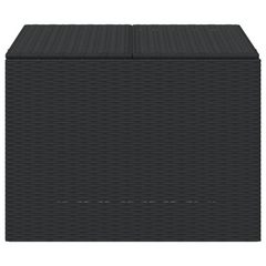 291L Black Poly Rattan Garden Storage Box - Weather-Resistant, Durable Outdoor Patio Solution