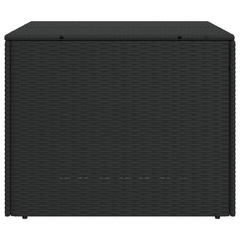 291L Black Poly Rattan Garden Storage Box - Weather-Resistant, Durable Outdoor Patio Solution